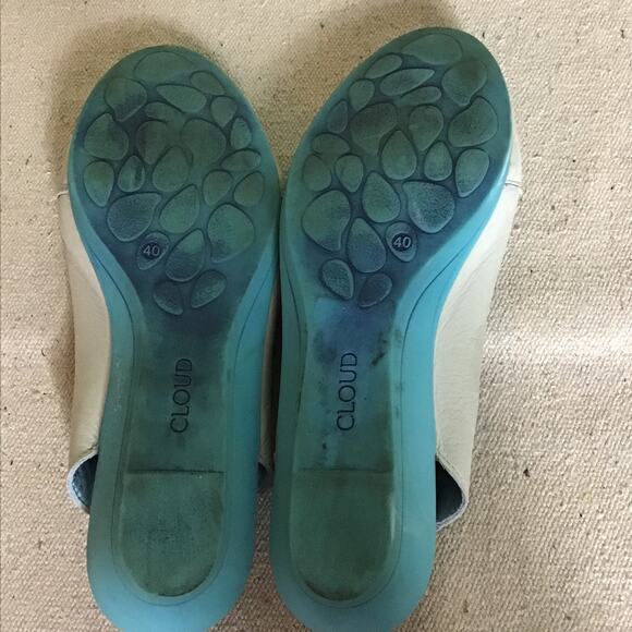 Cloud  Women sling back Comfort Sandals in Cream and blue Sz. 40/ Sz. 9-9.5 EUC - Picture 7 of 7